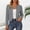Gray, variant on Women's Round Collar Long Sleeve Blazer Jacket Open Front Pleated Slim Fit Short Coat Casual Work Office Lightweight Suit Coats