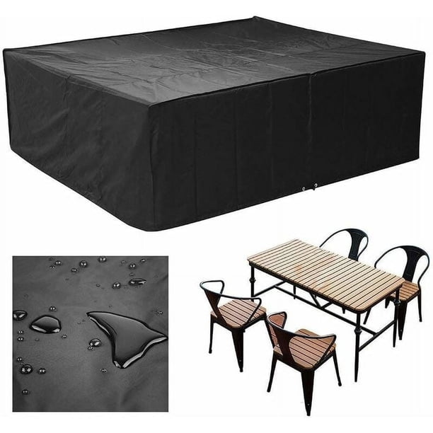 Protector resistente para muebles de patio, funda Oxford impermeable con costuras reforzadas, cuerda de ajuste ajustable para un ajuste personalizado, protección contra el sol, la lluvia y la nieve