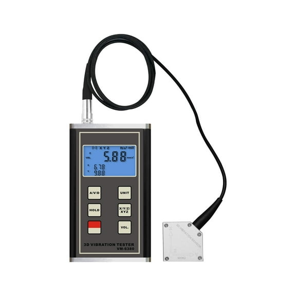 Digital Vibration Analyzer VM-6380 Vibration Meter 10 Hz ~ 1K Hz Acceleration, Velocity, Displacement Mechanical Vibration Meter ,Precise Measurement