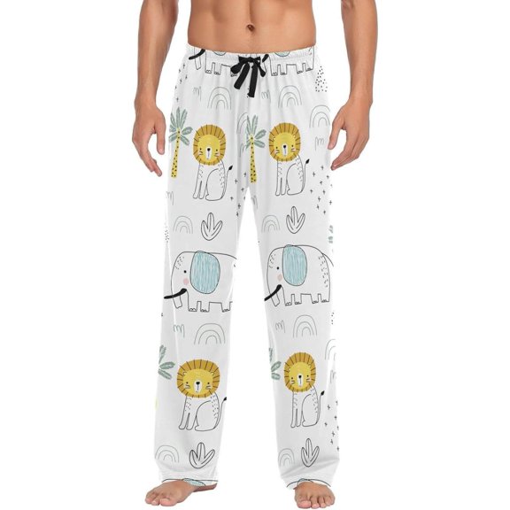 GZHJMY Elephant Pajama Pants for Men, Lounge Pants Lightweight Men Pajama Bottoms with Drawstring Pockets, Christmas New Year Birthday Gifts, Medium