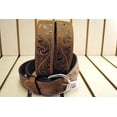 thumbnail image 3 of Justin Men's Western Hand Tooled Leather Belt Brown 38, 3 of 6