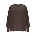thumbnail image 4 of Yangnuo Fall Winter Casual Trendy Cozy Sweaters for Women Women's Long Sleeved Round Neck Knitted Sweater Pullover Sweater, 4 of 5