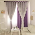 thumbnail image 3 of AUQ Blackout Curtains Double-Layer Polyester Fabric &Mesh Door Curtain Blocks Stray or Unwanted Light Room Darkening Curtains,Blue,Hight1, 3 of 3