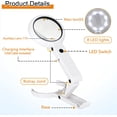 thumbnail image 2 of Jinsinto 3.5X 10X Standing Handheld Illuminated Magnifier with 8 LED Light, Reading Magnifier, Table Magnifier with Folding Stand, for Reading, Inspection, Soldering, Crafts, Repair, 2 of 5