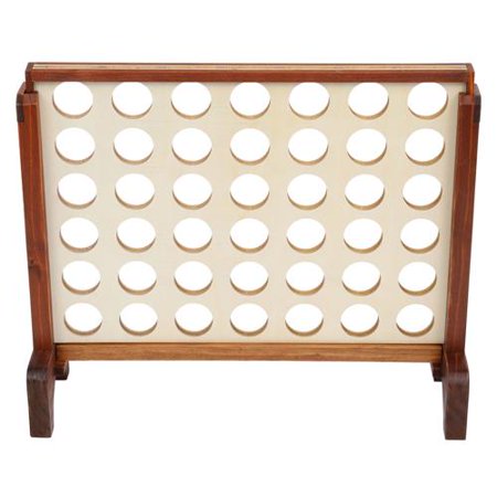 Mixfeer Giant Wooden 4 in a Row Game with Storage Bag, Family Game Fun for Adults and Kids，Brown