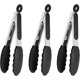 thumbnail image 1 of Mini Tongs With Silicone Tips 7-inchtongs, Set Of 3 (black), 1 of 4