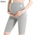thumbnail image 2 of Leggings suaves de cinco puntos para mujeres embarazadas, cintura alta, pantalones de montar, 2 of 6