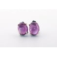 thumbnail image 7 of Natural 9x7mm Oval Cabochon Amethyst Sterling Silver Earrings N97OCASSE3, 7 of 7
