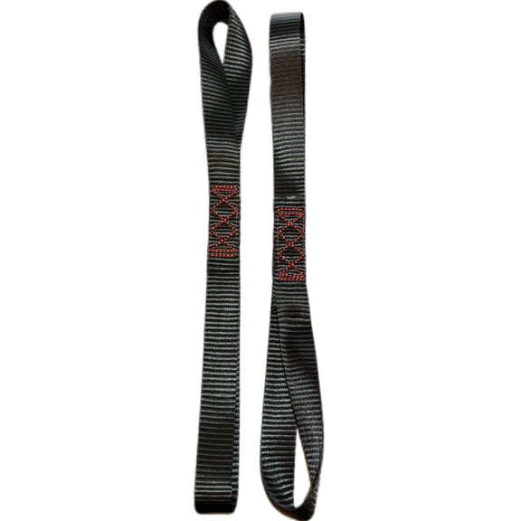 Hyper Tough 18 inch Soft Loop Tie Down Straps, 2 Piece Set, Black Polyester