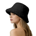 thumbnail image 2 of DJN Winter Plush Fisherman Hat Cold Weather Sun Protection Cap for Women Men Black A, 2 of 5