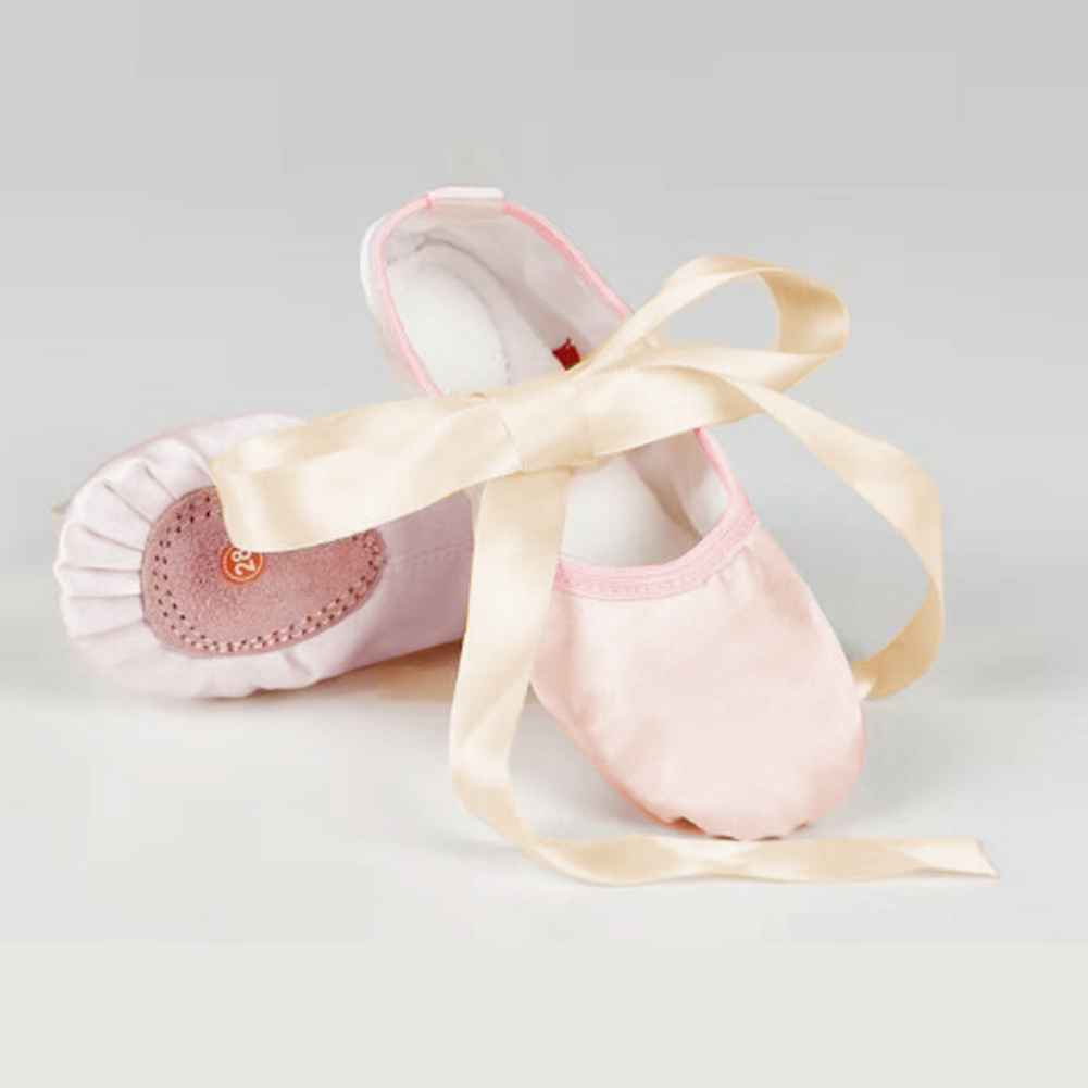 ZQC 1Pair Children Girl Satin Ballet Shoes, Elegant Temperament Dance