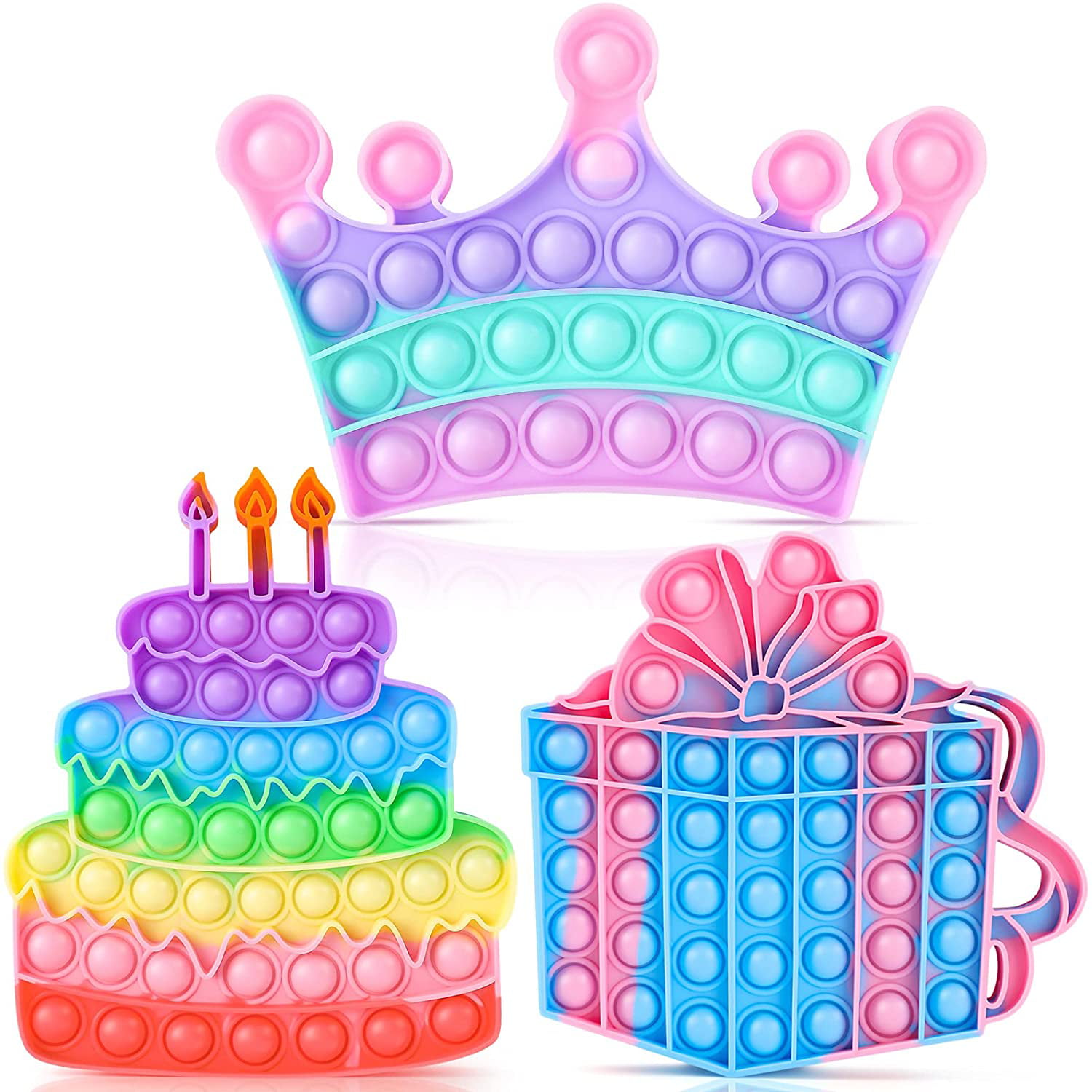 Sensory Birthday Gifts Crown Bubble Fidget Toys Stress Relief Kids Popit Gift UK 