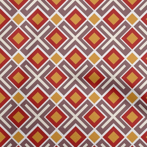 oneOone Silk Tabby Red Fabric Geometric Sewing Material Print Fabric By The Yard 42 Inch Wide