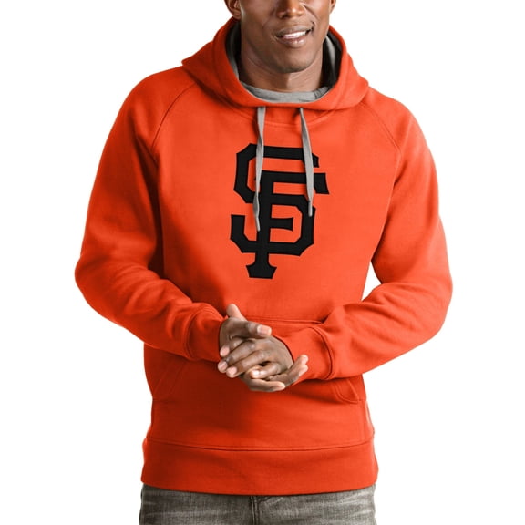 Men's Antigua Orange San Francisco Giants Victory Pullover Team Logo Hoodie