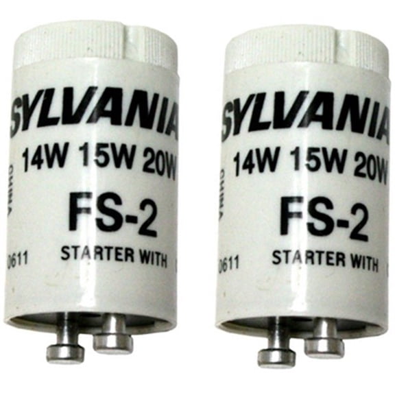 Osram Sylvania Fluorescent Starter, 2 Pack, for F14/F15/F20 Preheat, Automotive Starters