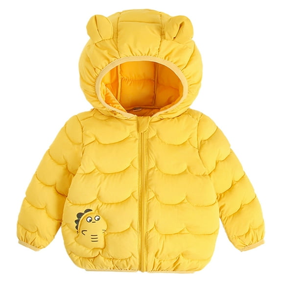 Gyratedream Winter Down Coats for Baby Boys Girls Light Puffer Padded Jacket Bear Hoods Toddler Outerwear