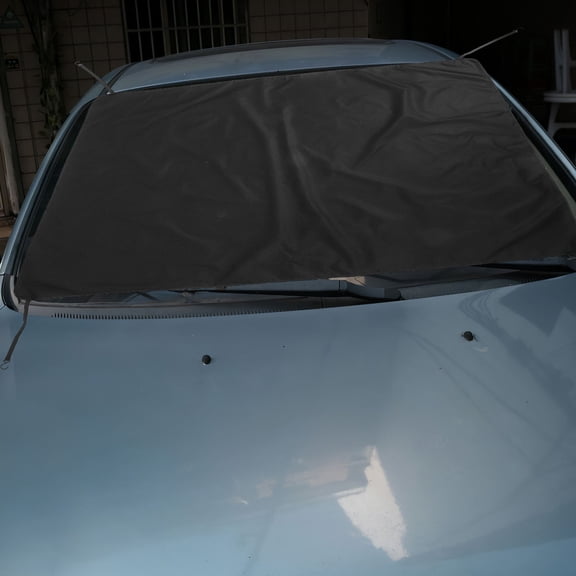 FOMIYES Windshield Frost Protector Cover for SUVs and Trucks, Snow Resistant Black Windshield Cover, 1 Piece