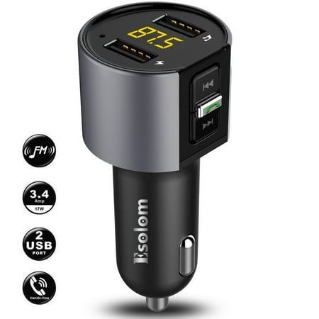 - Bluetooth FM Transmitter Radio for Car, Bluetooth Adapter Radio Transmitter Receiver MP3 Player Hands Free Calling for Car Audio Stereo System w\ USB Car Charger