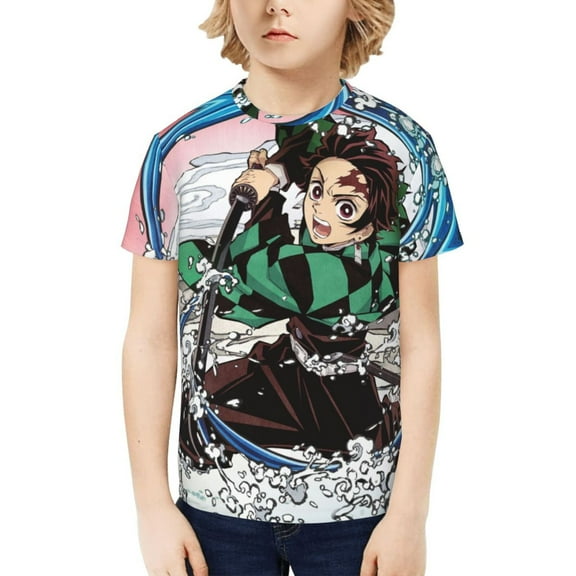 Demon Slayer: Kimetsu No Yaiba Kids T-Shirt 3d Printed Graphic T-Shirts Boys And Girls Short Sleeve Shirts For Youth Kids X-Small