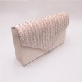 thumbnail image 2 of Milisente Women's Satin Pleated Evening Clutch Handbag, Champagne, 2 of 6