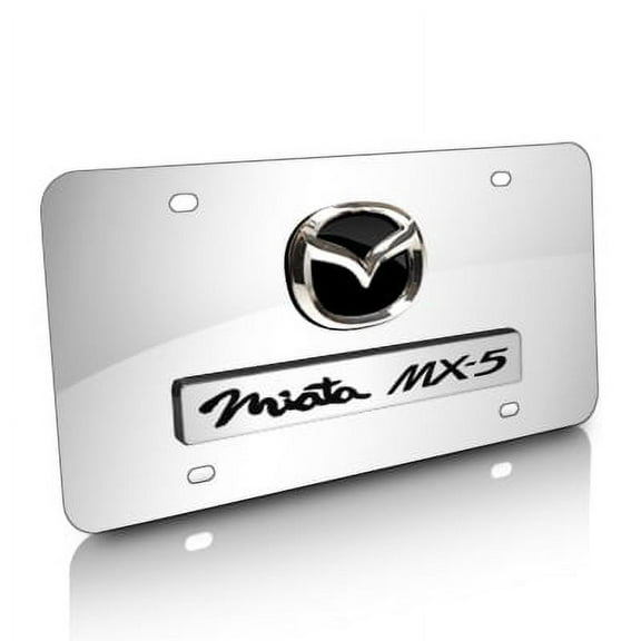 Mazda Miata MX-5 3D Logo and Nameplate Chrome Stainless Steel License Plate