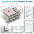thumbnail image 6 of Paper Organizer Letter Tray, 4 Pack Acrylic Stackable Desk File Organizer,Clear File Organizer for Desk, Office Organizer for File Paper, Ipad, Letter, A4 Office File, Books, Notes, Paper Folder, 6 of 8