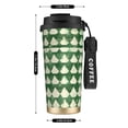 thumbnail image 3 of Stainless Steel Coffee Cup 7.7×2.6×3.5in Tapered Design Nylon Woven Wrist Strap Portable Durable Cup Bottom With Non-Slip Sticker Green Houndstooth Vintage Texture Hand-Drawn Sketch_3, 3 of 8