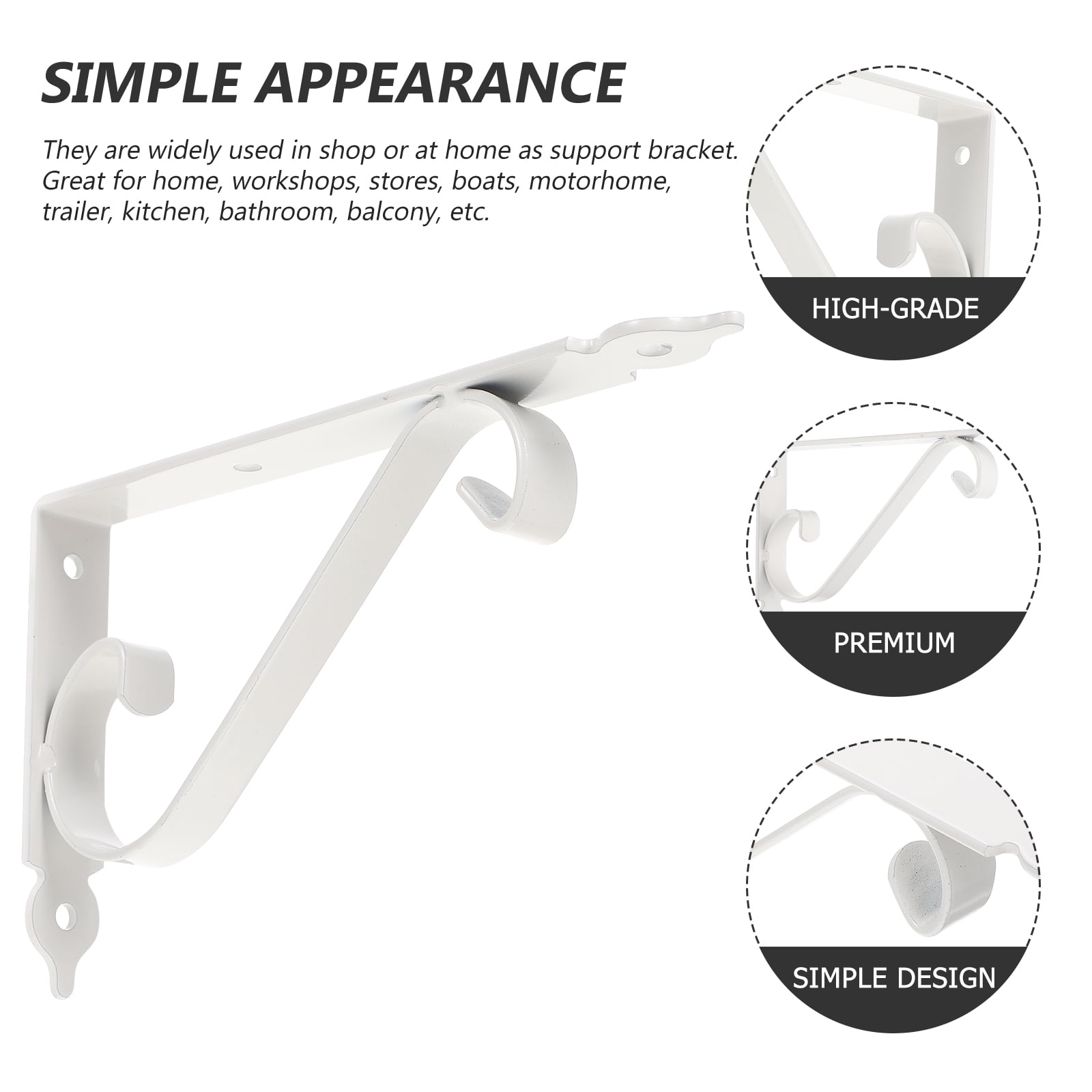unbranded 4 Sets  Metal Wall Floating Triangle Shelf Brackets Hanger Bracket Wall Mounted Shelf Support for Floating Wood Shelves