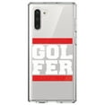 thumbnail image 1 of DistinctInk Clear Shockproof Hybrid Case for Samsung Galaxy Note 10 (6.3" Screen) - TPU Bumper Acrylic Back Tempered Glass Screen Protector - Golfer Word Art, 1 of 1