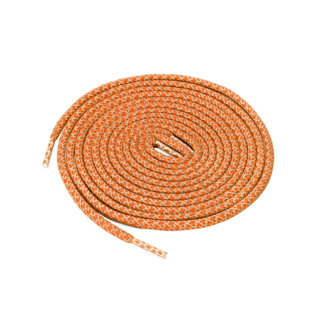 INSPIRE CHIC 2 Pairs Athletic Unisex Elastic Reflective Round Shoelaces for Sneakers Yellow Orange 160 cm/63"