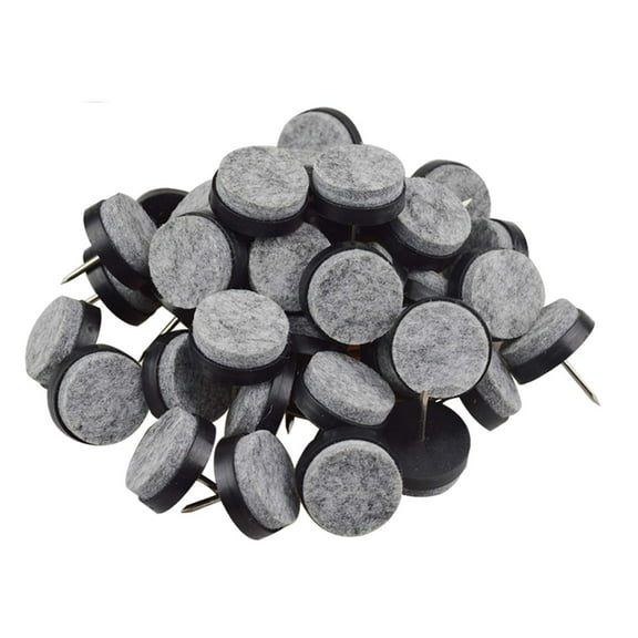 40pcs Round Heavy Duty Nail-on Felt Pad for Furniture Chair Table Leg Feet Floor Protectors Slide Smoothly (Black, Pad Diameter 17mm)