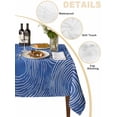 thumbnail image 2 of Blue Geometric Table Cloth, Modern Minimalism Abstract Striped Waterproof Tablecloth for Rectangle Tables, Reusable Washable Fabric Table Cover for Restaurant Kitchen Dining Tables 52"x70", 2 of 6