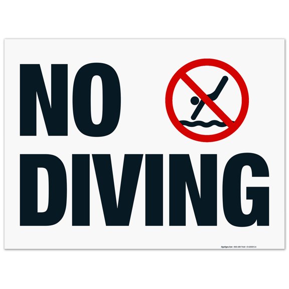 Idaho No Diving Horizontal Sign, Complies With State Of Idaho Pool Safety Code, 18x24 Corrugated Plastic
