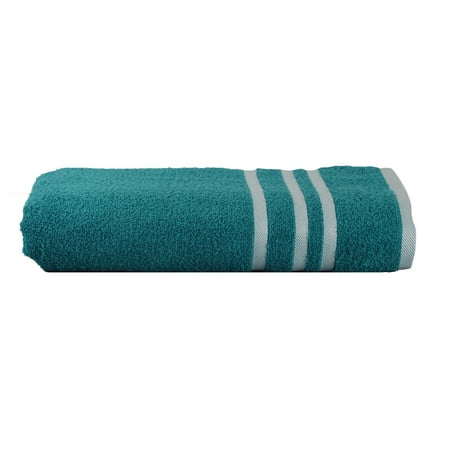 Mainstays Basic Bath Collection - Single Bath Towel, Turquoise Stripe