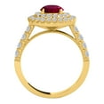 thumbnail image 2 of Mauli Jewels Rings for Women 1.85 Carat Diamond And Created Ruby Ring 4-prong 14k Yellow Gold, 2 of 6