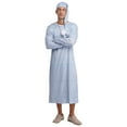 thumbnail image 4 of Lejafay Men's Pajamas Robe Striped Long Sleeve Sleep Shirt with Nightcap Nightwear Type C M, 4 of 6