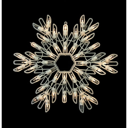 15" Clear Lighted Snowflake Christmas Window Silhouette Decoration