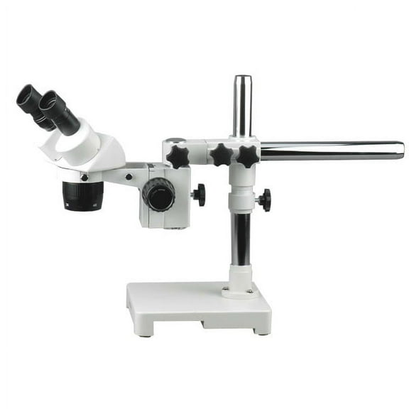 AmScope 10X & 30X Stereo Microscope with Single-Arm Boom Stand New