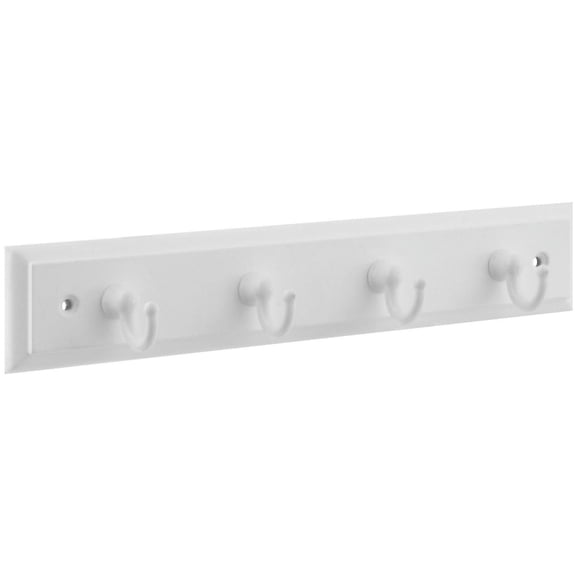 National Hardware S813-055 Key Hook Rack, 4 White Hooks on White Rail, 9 In. - Quantity 1