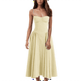 thumbnail image 1 of vestido de bolsillo con tirantes de dopamina estilo corte retro floral de color sólido de moda para mujer amarillo / l, 1 of 4