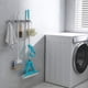 thumbnail image 2 of Soporte para escoba y fregona, herramienta organizadora de almacenamiento montada en la pared de acero inoxidable para cocina, garaje, jardín, terreno, baño, organización y almacenamiento, 2 estantes, 2 of 7