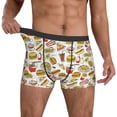 thumbnail image 3 of Men's Boxer Briefs, Cute Food Pizza Fries Soft Comfy Mens Underwear Boxer Briefs Breathable With Widen Waist, 3 of 7