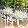 thumbnail image 2 of Beach Coastal Table Cloths for 8 Foot Rectangle Tables, Summer Coral Starfish Nautical Ocean Vintage Patio Waterproof Elastic Fitted Tablecloths, Washable Rectangular Table Cover for Camping, 2 of 8