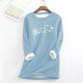 thumbnail image 2 of Sous-vêtements Thermiques pour Femmes Haut Col Rond Coupe Ample Imprimé Décontracté Chaud Manches Longues pour Automne Hiver Confort, 2 of 3