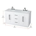 thumbnail image 2 of Elegant Kitchen and Bath 60 inch Double Bathroom Vanity in White, 2 of 7