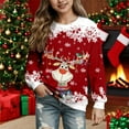 thumbnail image 2 of Gaexia Girls Christmas Sweatshirts Funny Christmas Printed Crewneck Shirt Xmas Holiday Party Pullover Sweaters, 2 of 4