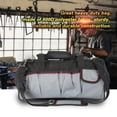 thumbnail image 3 of Multifunction Wide Mouth Tool Bag 18 Inch Heavy-Duty 600D Polyester, Reinforced Plastic Panels 13 Pockets Organizer Waterproof Wear-Resistant for Electrician Automotive Hardware Tools, 3 of 6