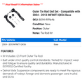 thumbnail image 2 of Outer Tie Rod End Set - Compatible with 2004 - 2013 INFINITI QX56 Base 2005 2006 2007 2008 2009 2010 2011 2012, 2 of 2