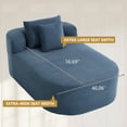 thumbnail image 5 of 67.5" Chaise Lounge Chair, Oversized Sleeper Sofa Bed, Corduroy Convertible Boneless Sofa with Pillows for Living Room, No Assembly Required, Blue, 5 of 11