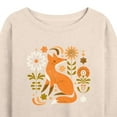 thumbnail image 3 of Instant Message - Autumn Fox & Flowers - Women's Lightweight French Terry Long Sleeve Shirt, 3 of 6